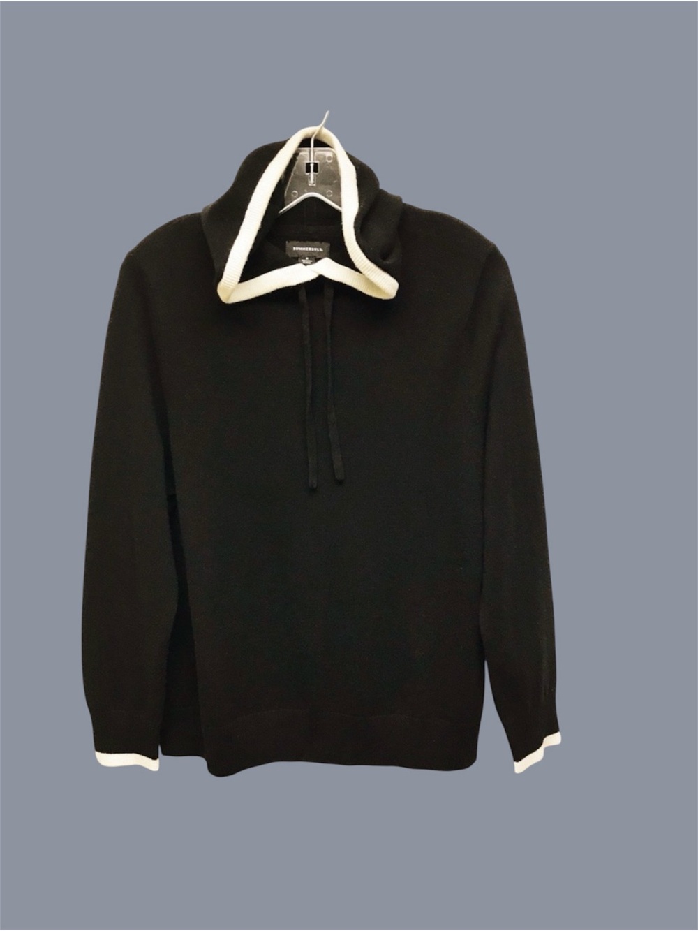 Summersalt Wool Cashmere Hoodie Pullover Sweatshirt Size M Black